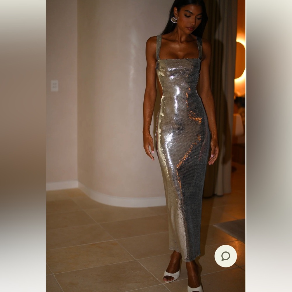 Adoria sequin cut out maxi dress